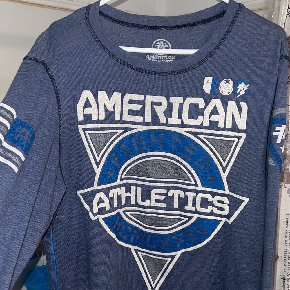 American Fighter Navy and White Athletic Top